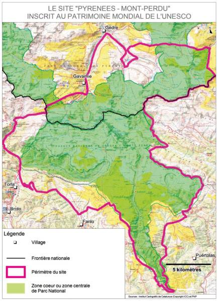 Carte Institut Cartographic de Catalunya (copyright ICC) et PNP