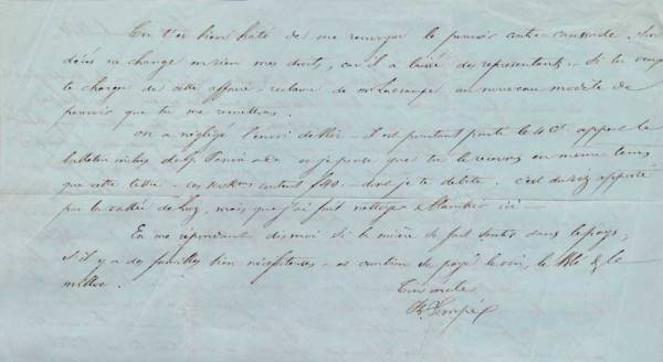 Lettre du 13 Novembre 1854