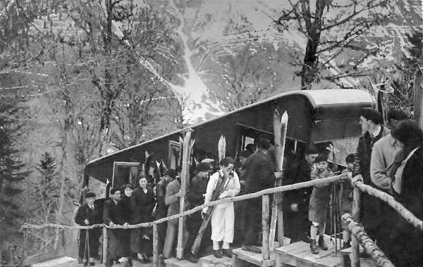 Le funiculaire à l’arrivée