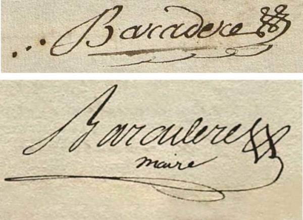 Signatures de Henri Baradère
