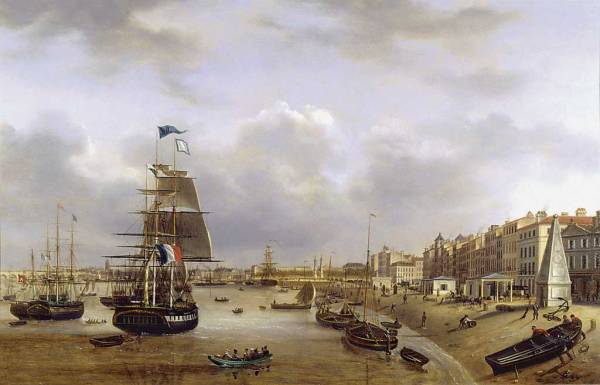 Bordeaux 1835 - Vue du quai des Chartrons - Louis Burgade...
