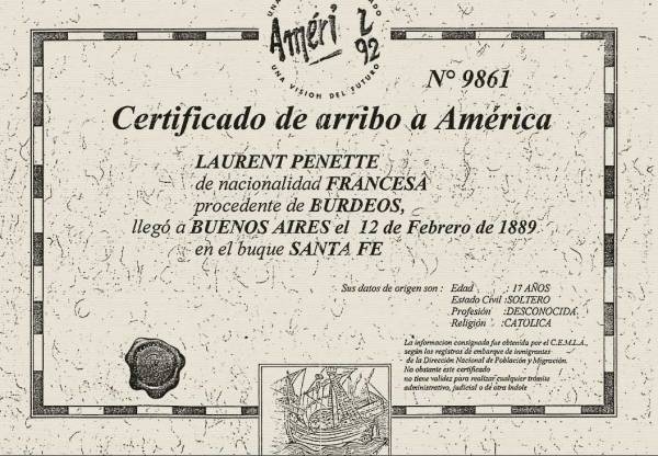 Certificat délivré par le consulat de Buenos-Aires