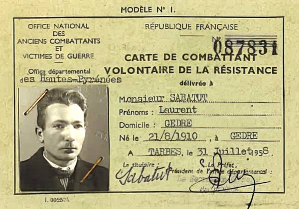 Carte de combattant volontaire de la résistance...