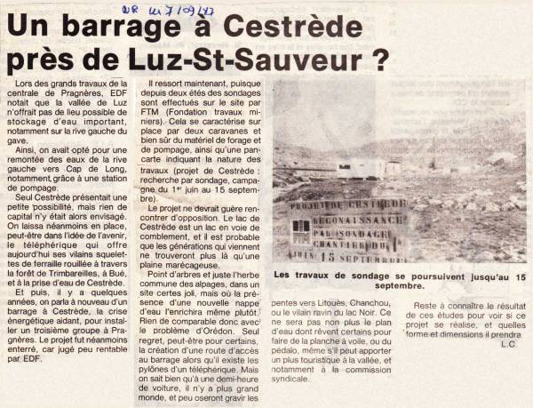 Article NR du 07/09/87 de Catherine Leblanc