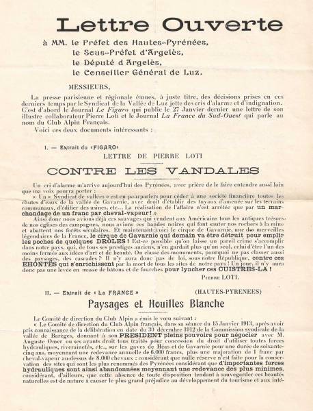 Lettre ouverte datée probablement de juste avant la guerre de 14