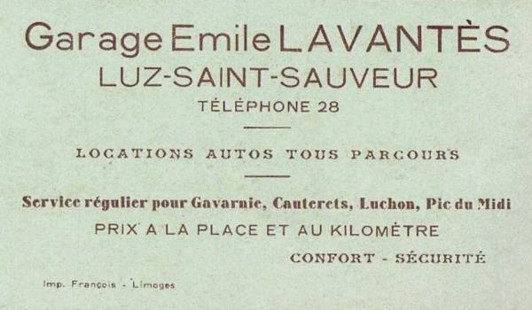 Emile, Jean Lavantès, voiturier et créateur du garage...