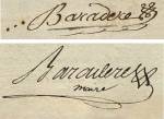 Signatures de Henri Baradère