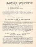 Lettre ouverte datée probablement de juste avant la guerre de 14